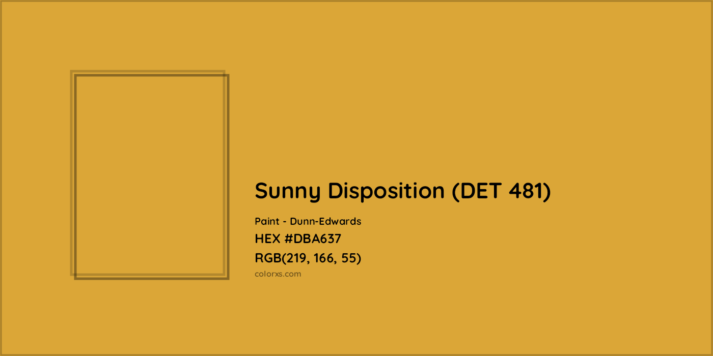 HEX #DBA637 Sunny Disposition (DET 481) Paint Dunn-Edwards - Color Code
