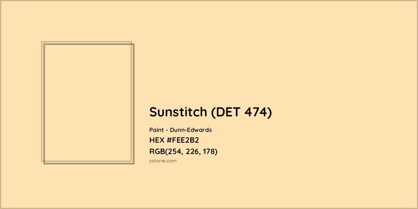 HEX #FEE2B2 Sunstitch (DET 474) Paint Dunn-Edwards - Color Code