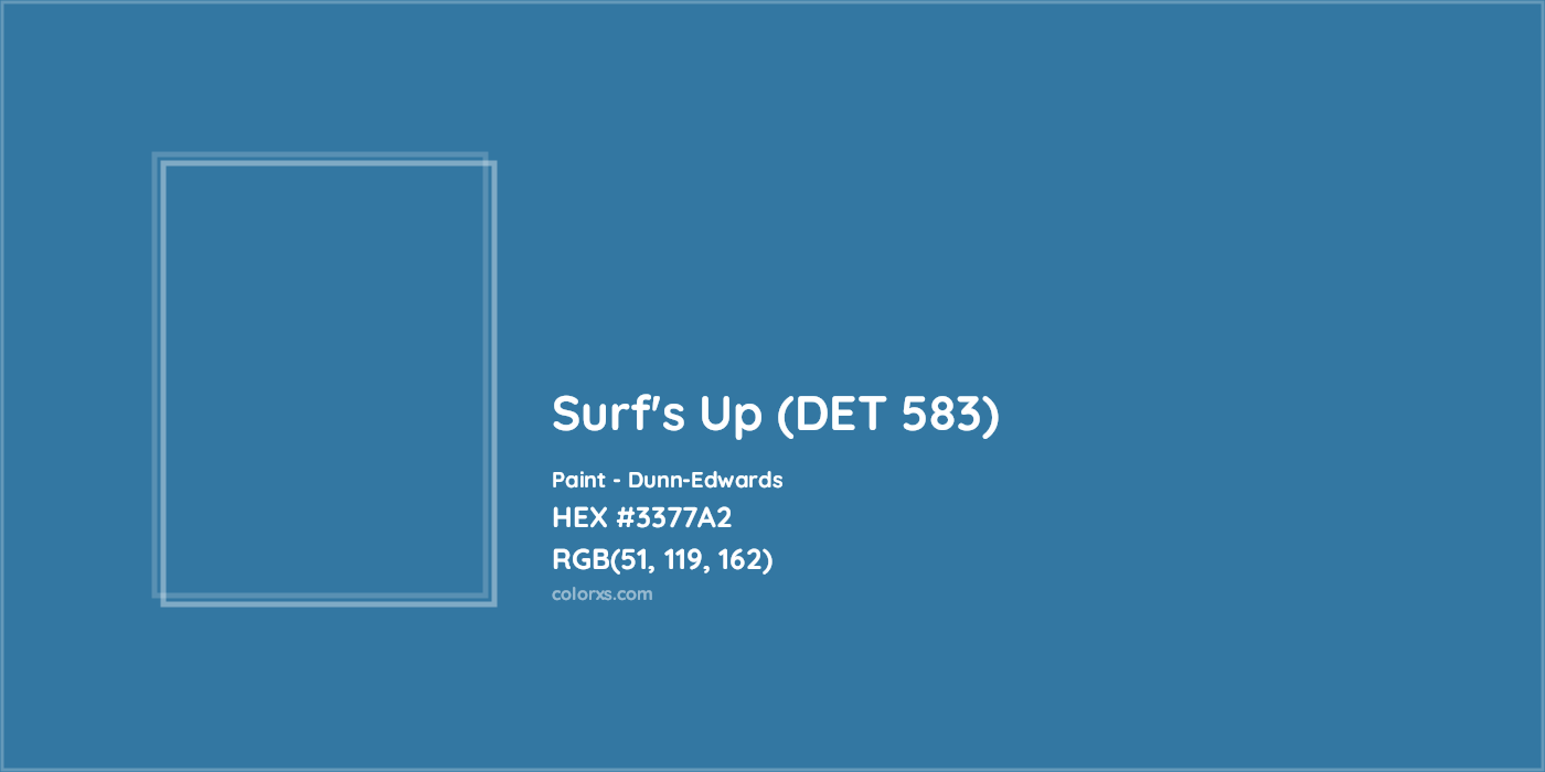 HEX #3377A2 Surf's Up (DET 583) Paint Dunn-Edwards - Color Code