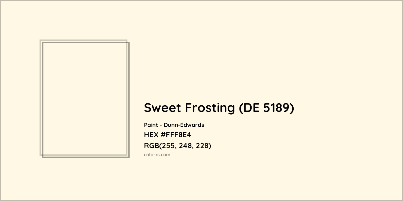 HEX #FFF8E4 Sweet Frosting (DE 5189) Paint Dunn-Edwards - Color Code