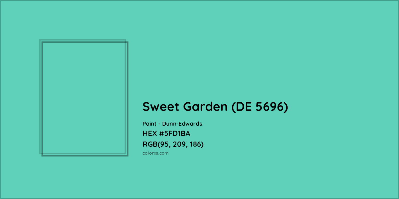 HEX #5FD1BA Sweet Garden (DE 5696) Paint Dunn-Edwards - Color Code
