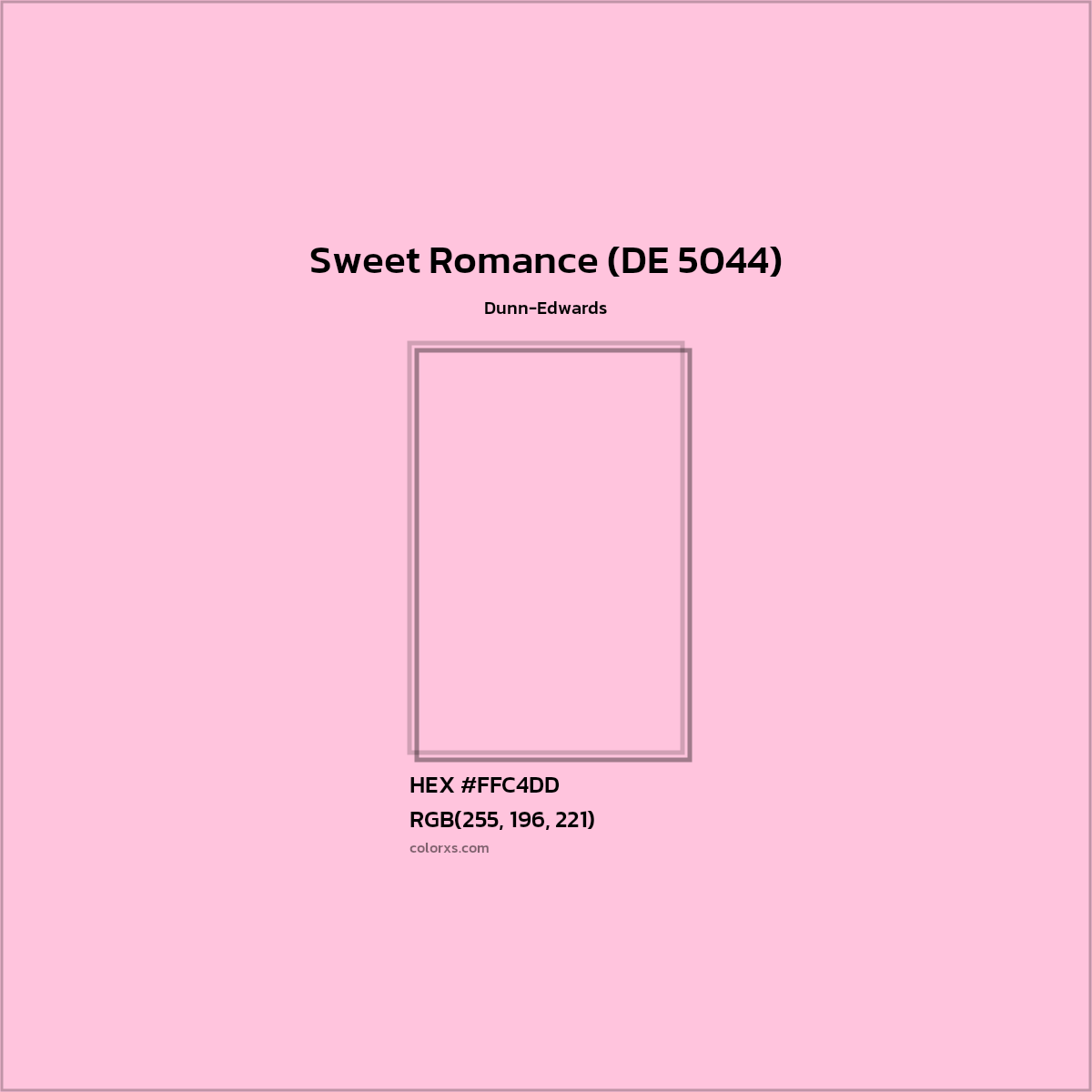 HEX #FFC4DD Sweet Romance (DE 5044) Paint Dunn-Edwards - Color Code