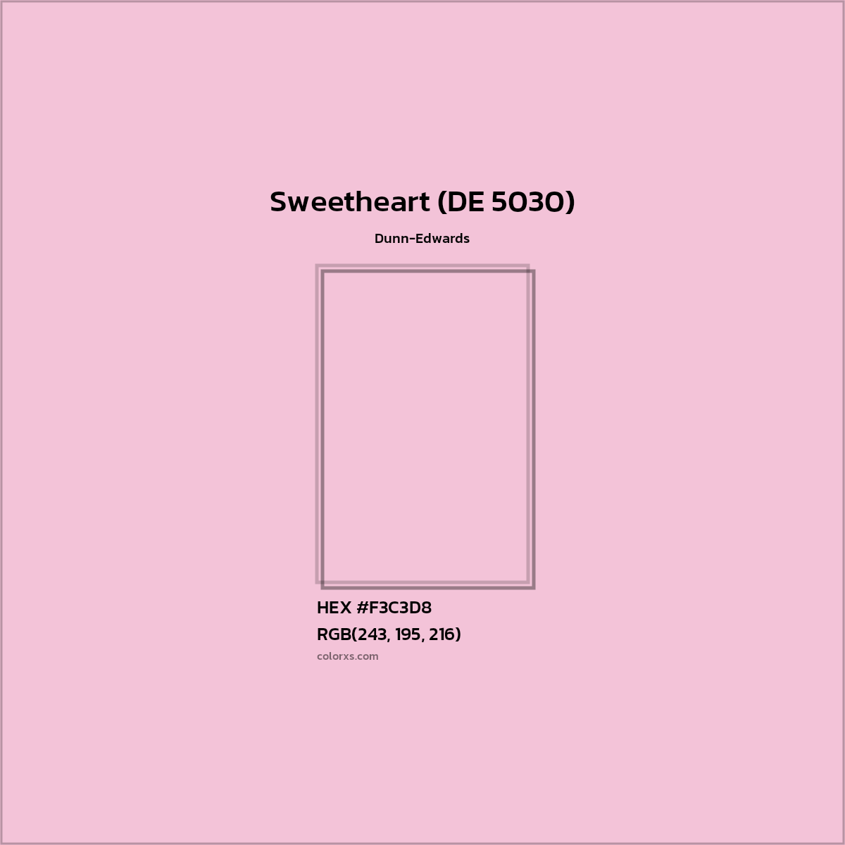 HEX #F3C3D8 Sweetheart (DE 5030) Paint Dunn-Edwards - Color Code