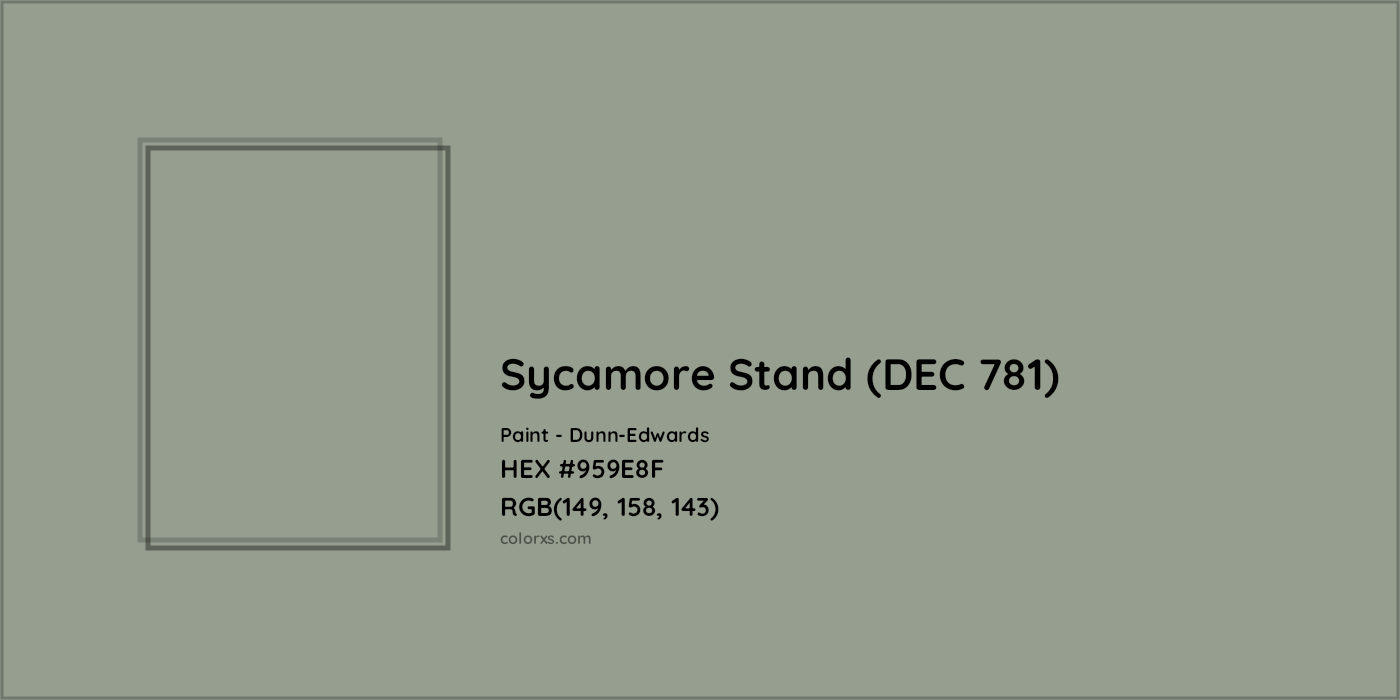 HEX #959E8F Sycamore Stand (DEC 781) Paint Dunn-Edwards - Color Code