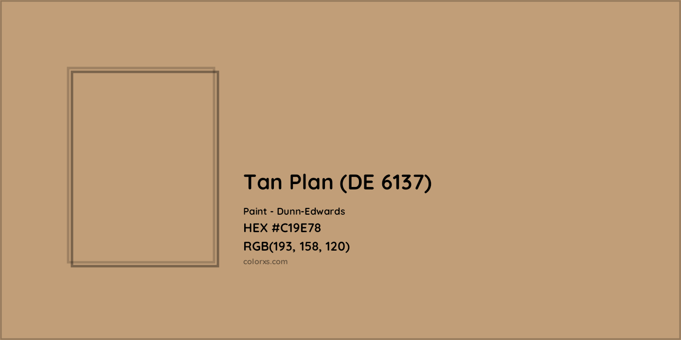 HEX #C19E78 Tan Plan (DE 6137) Paint Dunn-Edwards - Color Code