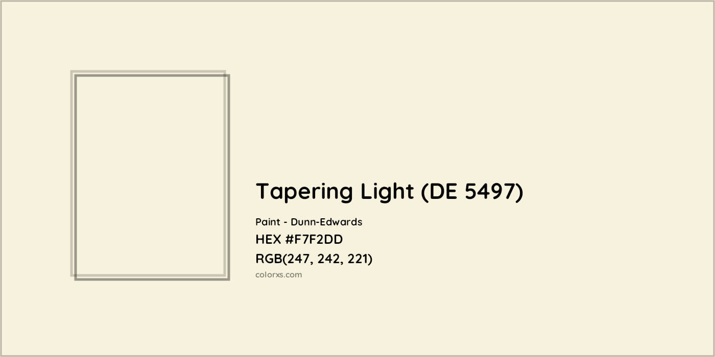 HEX #F7F2DD Tapering Light (DE 5497) Paint Dunn-Edwards - Color Code