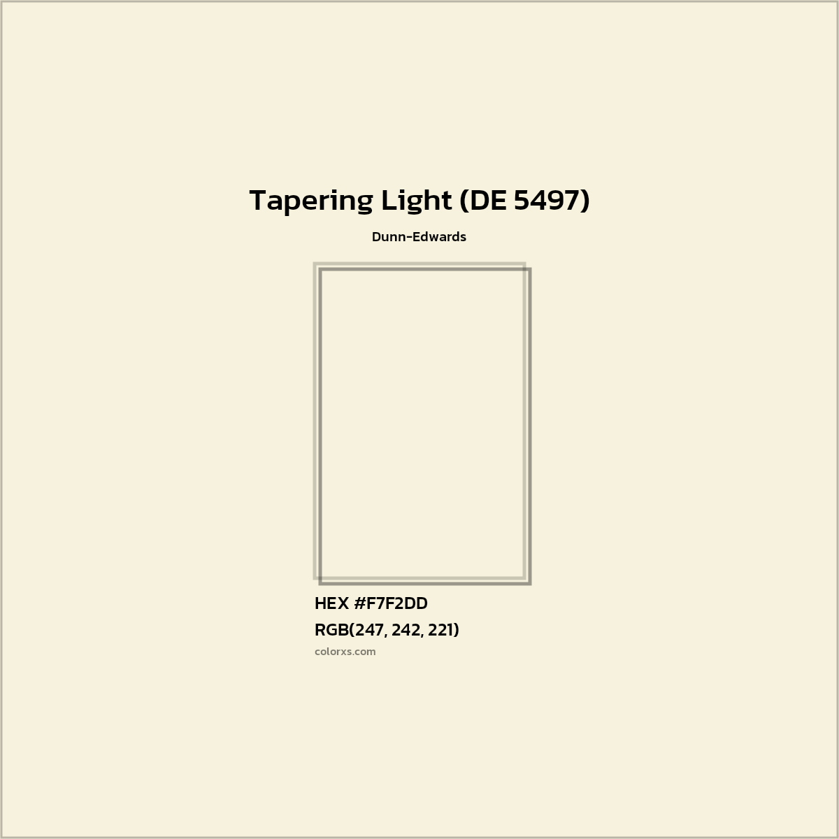 HEX #F7F2DD Tapering Light (DE 5497) Paint Dunn-Edwards - Color Code