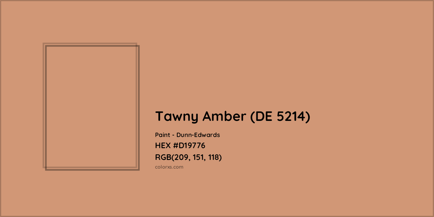 HEX #D19776 Tawny Amber (DE 5214) Paint Dunn-Edwards - Color Code