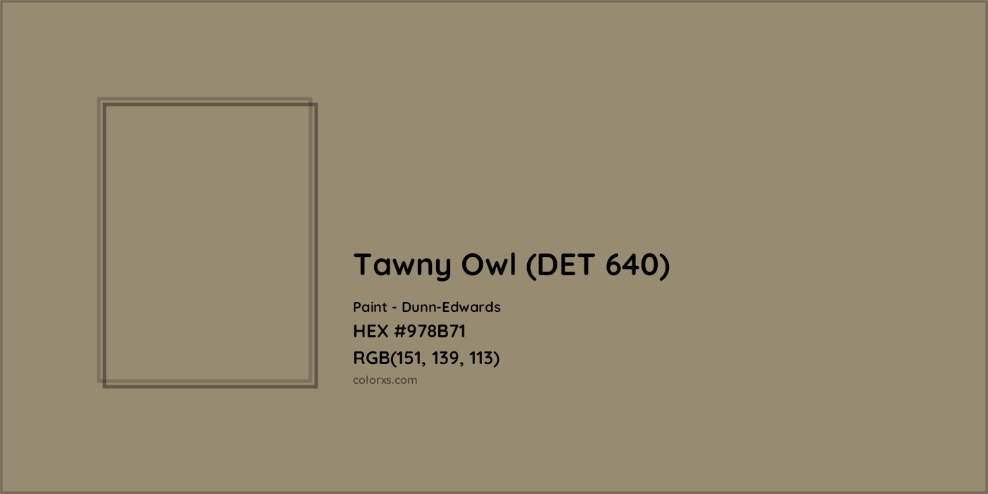HEX #978B71 Tawny Owl (DET 640) Paint Dunn-Edwards - Color Code