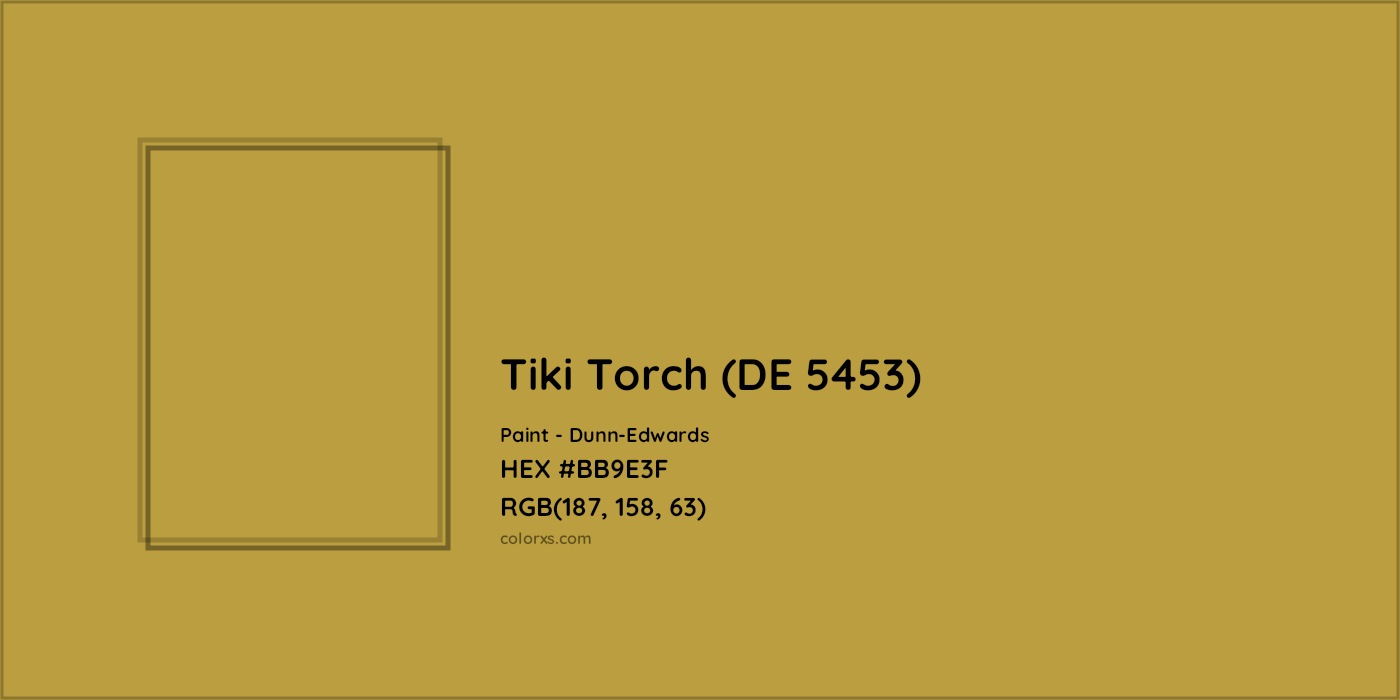 HEX #BB9E3F Tiki Torch (DE 5453) Paint Dunn-Edwards - Color Code