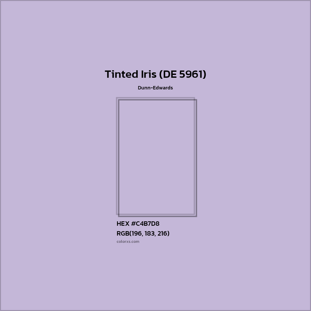 HEX #C4B7D8 Tinted Iris (DE 5961) Paint Dunn-Edwards - Color Code