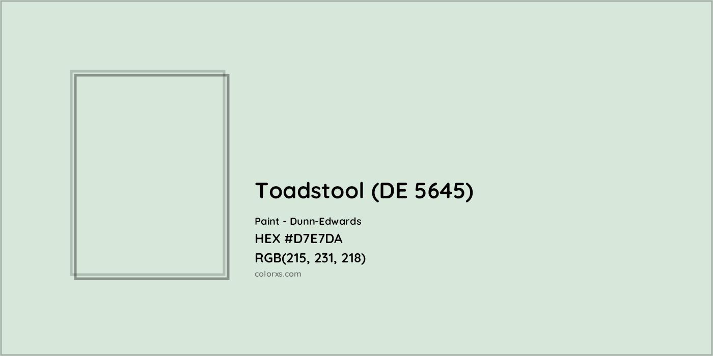 HEX #D7E7DA Toadstool (DE 5645) Paint Dunn-Edwards - Color Code