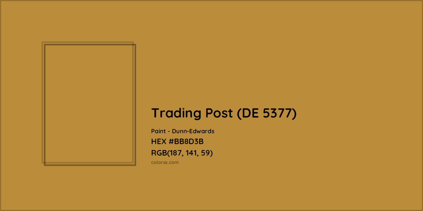 HEX #BB8D3B Trading Post (DE 5377) Paint Dunn-Edwards - Color Code