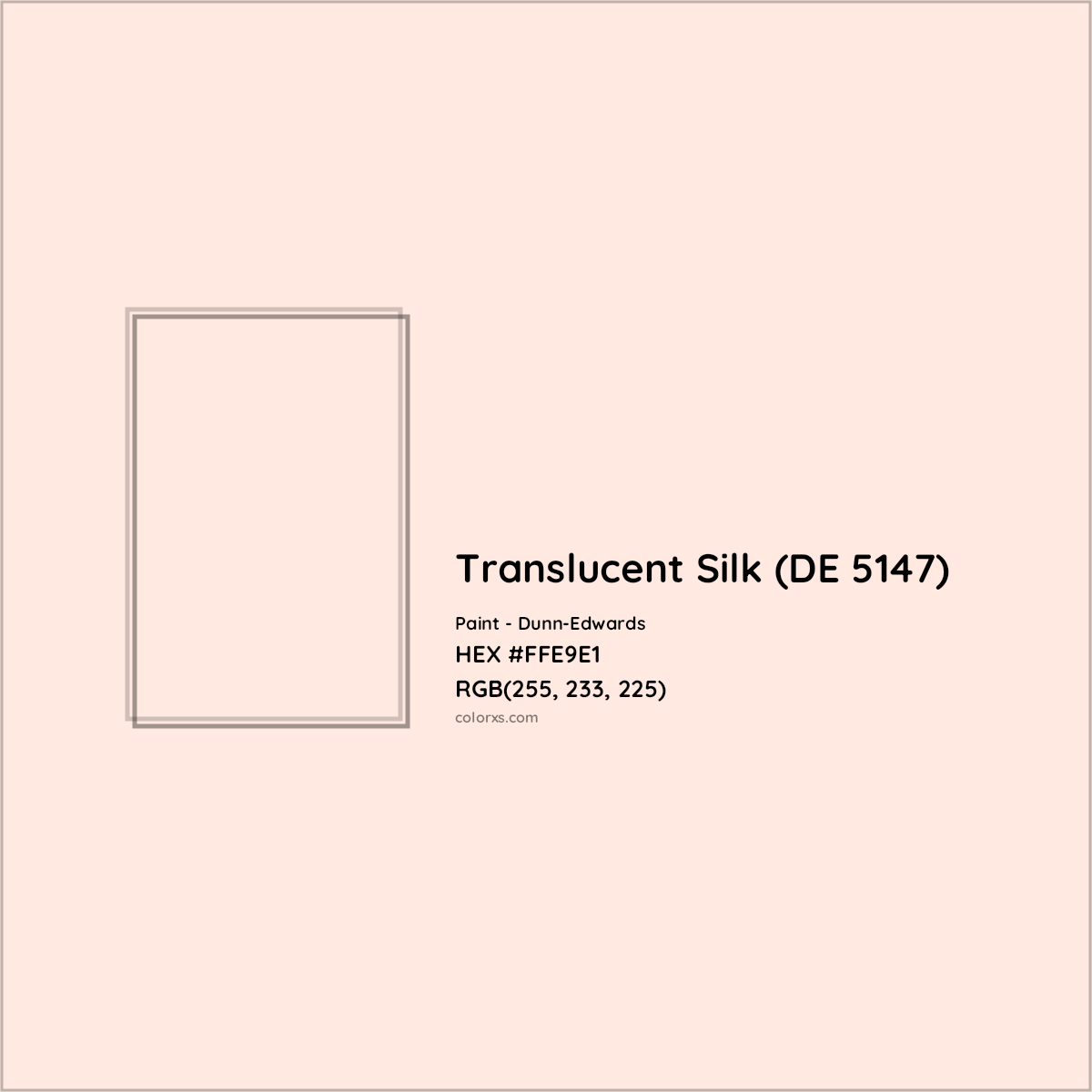 HEX #FFE9E1 Translucent Silk (DE 5147) Paint Dunn-Edwards - Color Code
