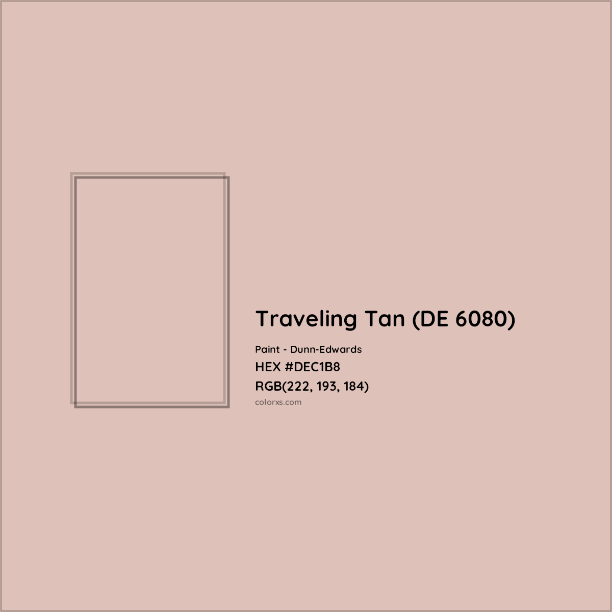 HEX #DEC1B8 Traveling Tan (DE 6080) Paint Dunn-Edwards - Color Code