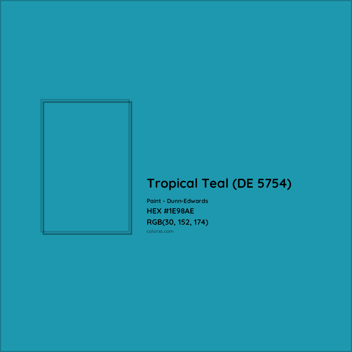 HEX #1E98AE Tropical Teal (DE 5754) Paint Dunn-Edwards - Color Code