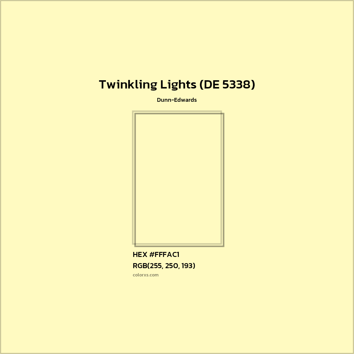 HEX #FFFAC1 Twinkling Lights (DE 5338) Paint Dunn-Edwards - Color Code