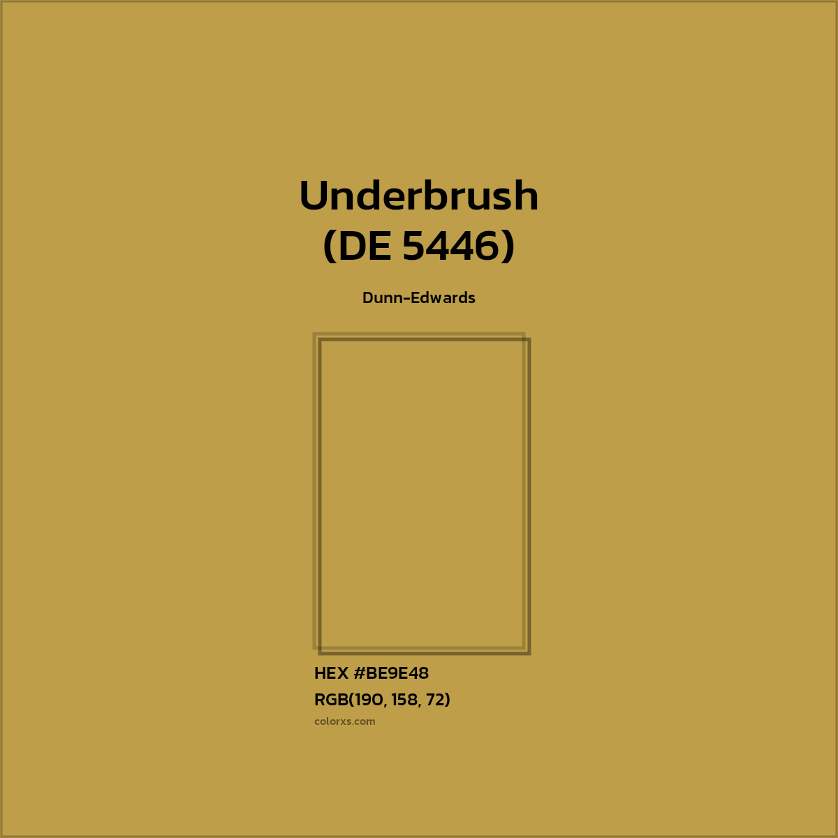 HEX #BE9E48 Underbrush (DE 5446) Paint Dunn-Edwards - Color Code