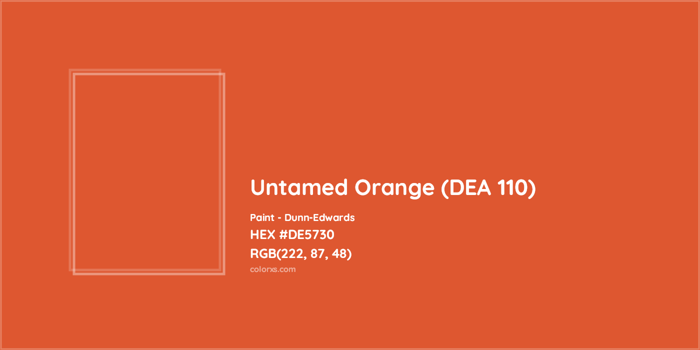 HEX #DE5730 Untamed Orange (DEA 110) Paint Dunn-Edwards - Color Code