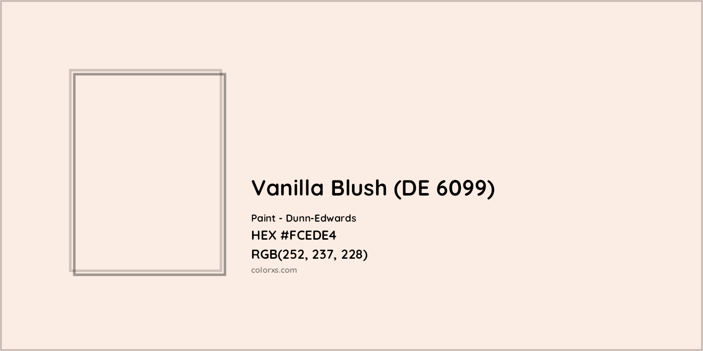 HEX #FCEDE4 Vanilla Blush (DE 6099) Paint Dunn-Edwards - Color Code