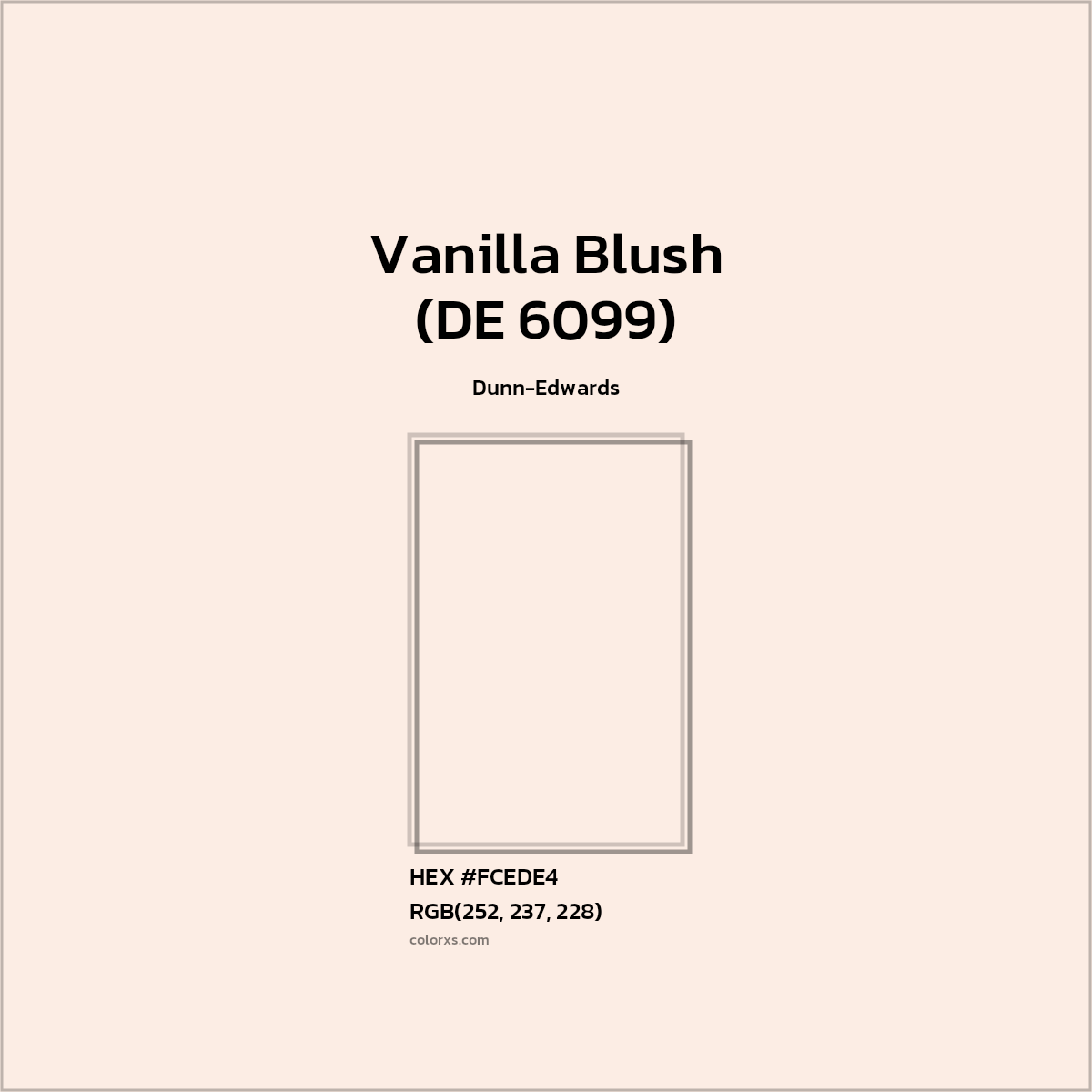 HEX #FCEDE4 Vanilla Blush (DE 6099) Paint Dunn-Edwards - Color Code