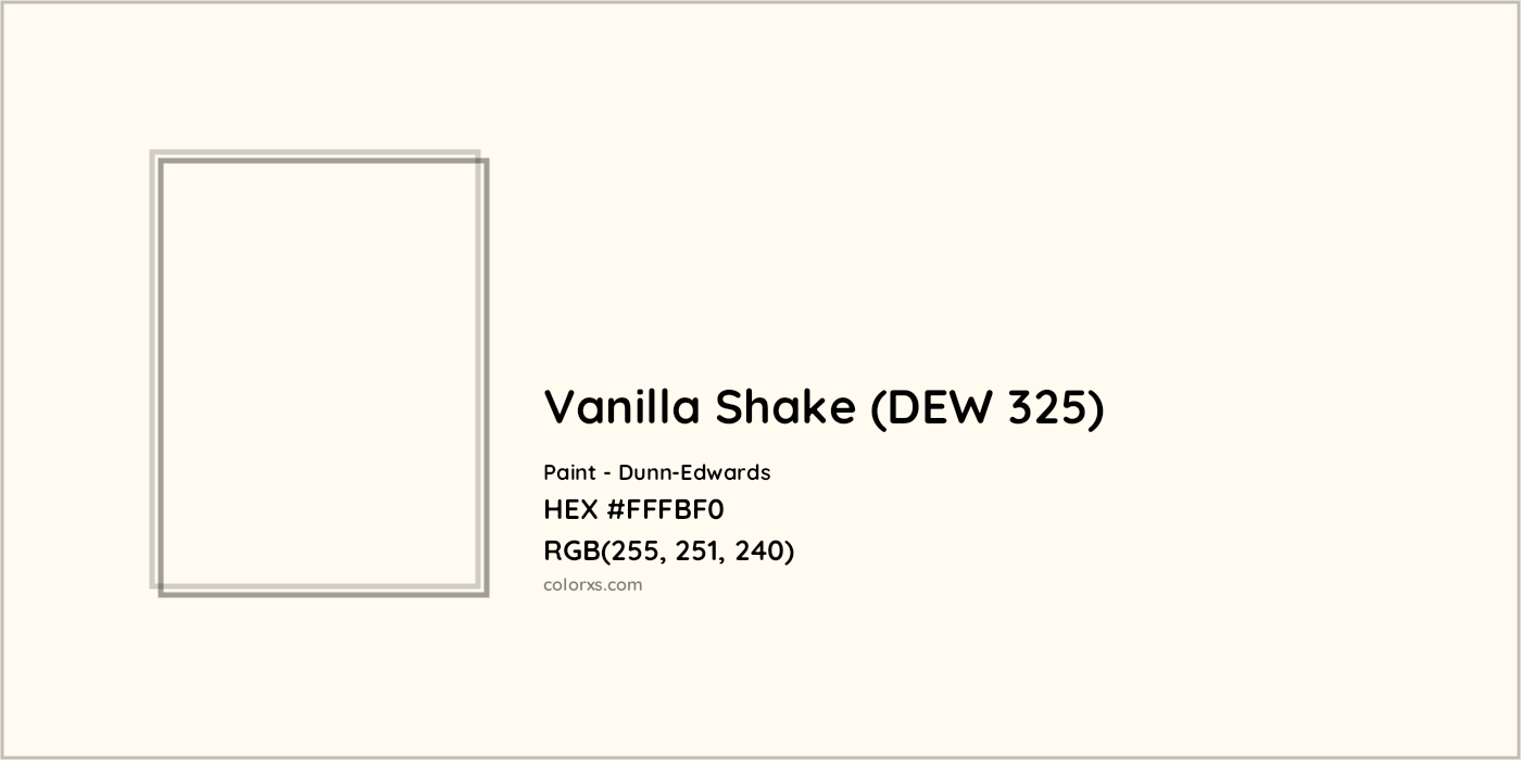 HEX #FFFBF0 Vanilla Shake (DEW 325) Paint Dunn-Edwards - Color Code
