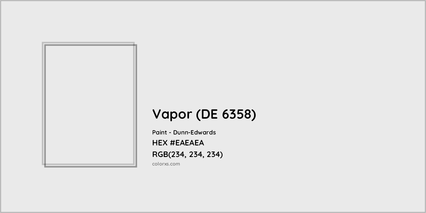HEX #EAEAEA Vapor (DE 6358) Paint Dunn-Edwards - Color Code