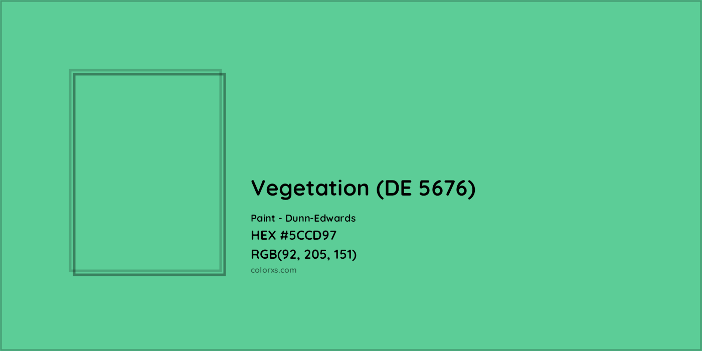 HEX #5CCD97 Vegetation (DE 5676) Paint Dunn-Edwards - Color Code
