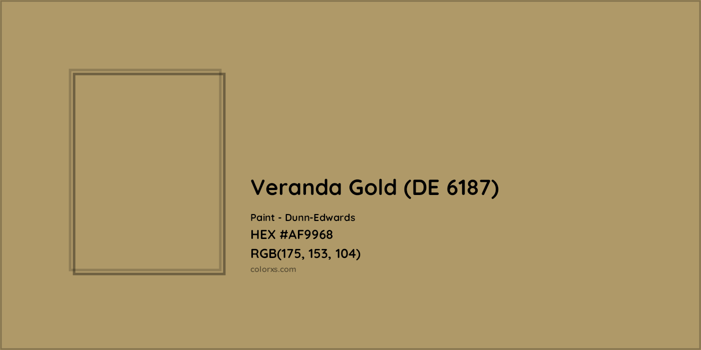 HEX #AF9968 Veranda Gold (DE 6187) Paint Dunn-Edwards - Color Code