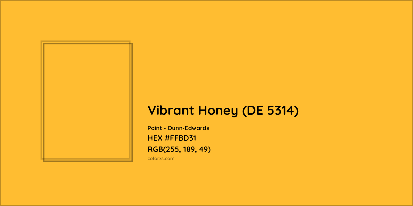 HEX #FFBD31 Vibrant Honey (DE 5314) Paint Dunn-Edwards - Color Code
