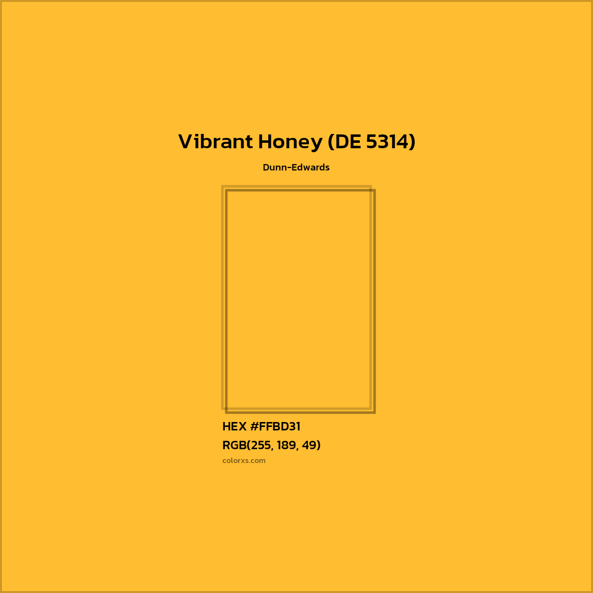 HEX #FFBD31 Vibrant Honey (DE 5314) Paint Dunn-Edwards - Color Code