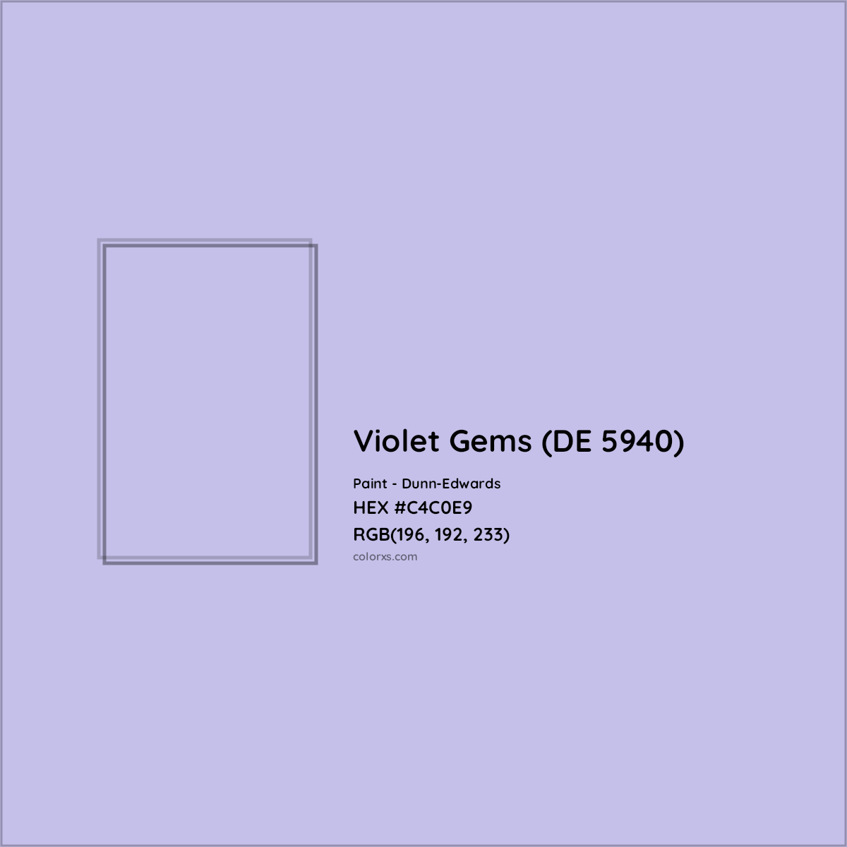 HEX #C4C0E9 Violet Gems (DE 5940) Paint Dunn-Edwards - Color Code