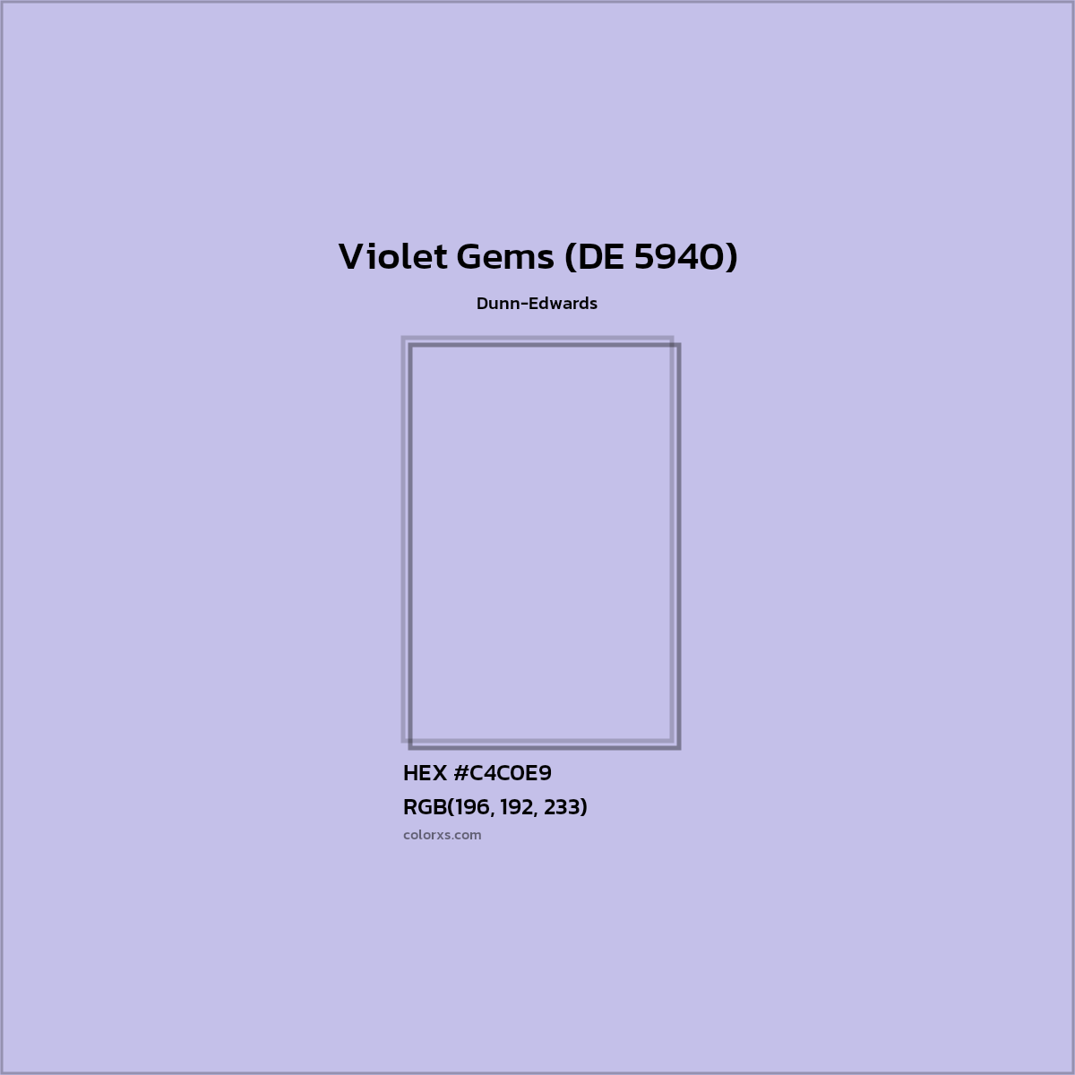 HEX #C4C0E9 Violet Gems (DE 5940) Paint Dunn-Edwards - Color Code