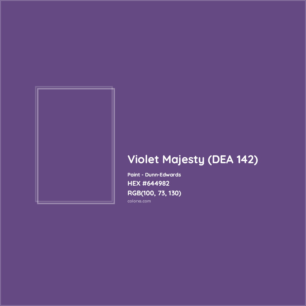 HEX #644982 Violet Majesty (DEA 142) Paint Dunn-Edwards - Color Code