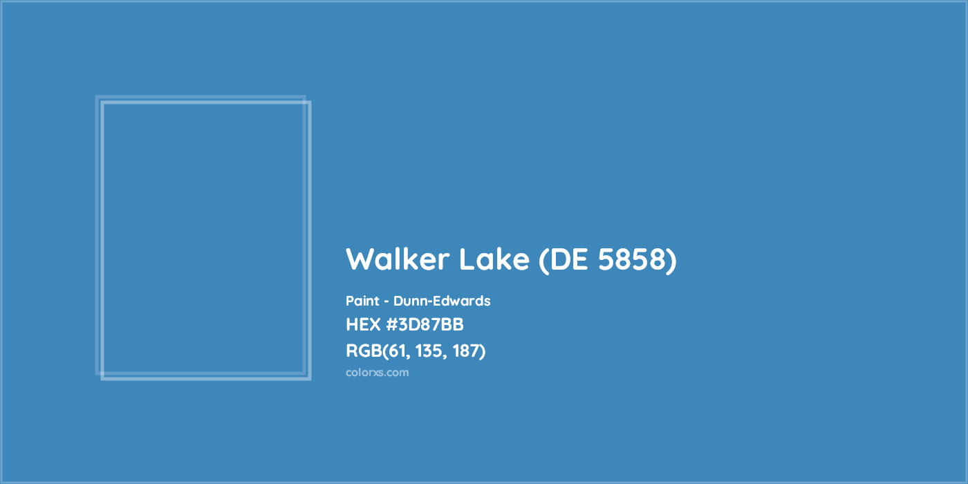 HEX #3D87BB Walker Lake (DE 5858) Paint Dunn-Edwards - Color Code