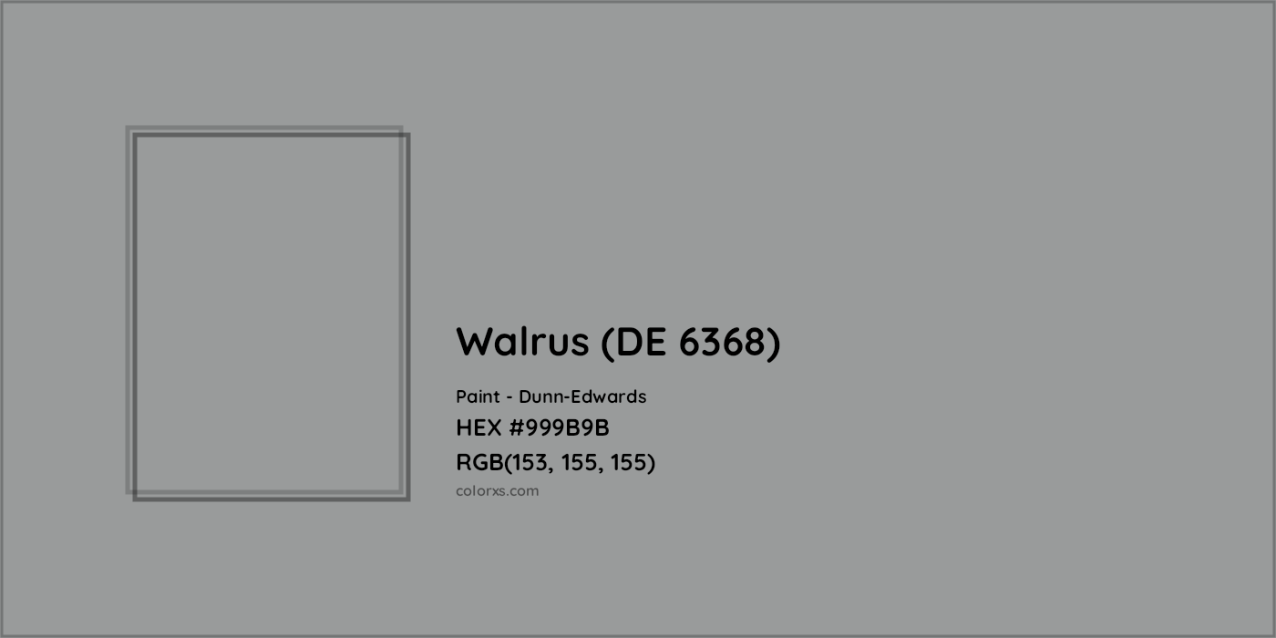 HEX #999B9B Walrus (DE 6368) Paint Dunn-Edwards - Color Code