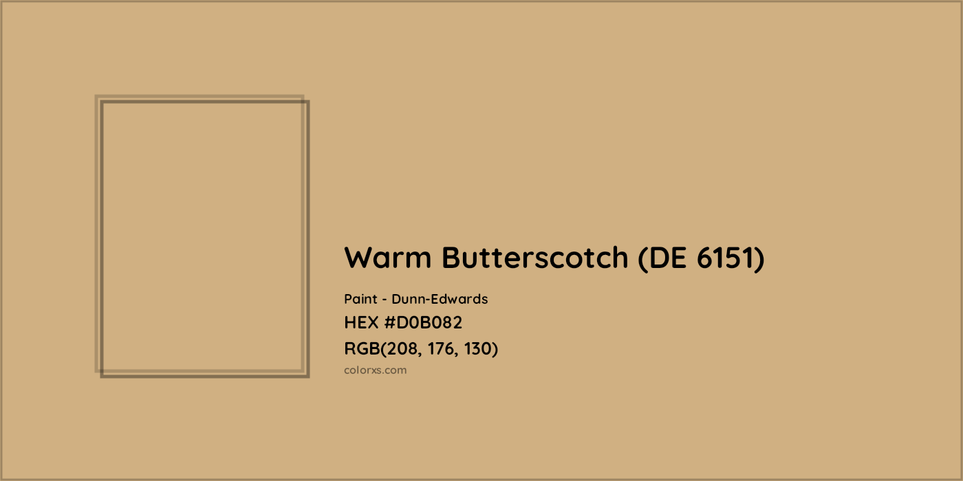 HEX #D0B082 Warm Butterscotch (DE 6151) Paint Dunn-Edwards - Color Code