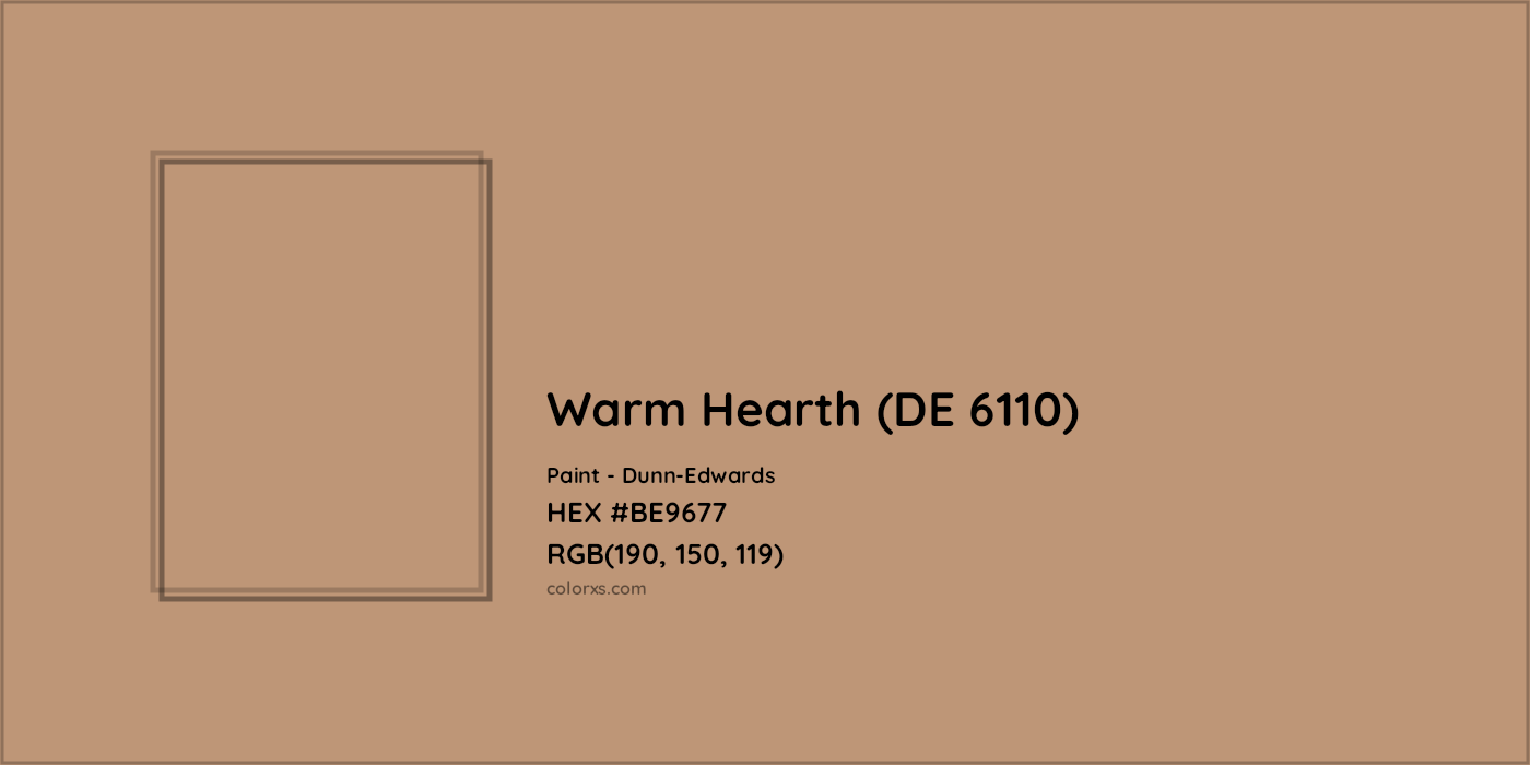 HEX #BE9677 Warm Hearth (DE 6110) Paint Dunn-Edwards - Color Code