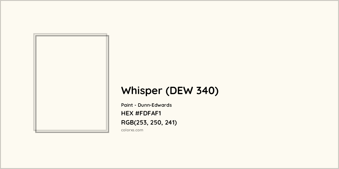 HEX #FDFAF1 Whisper (DEW 340) Paint Dunn-Edwards - Color Code