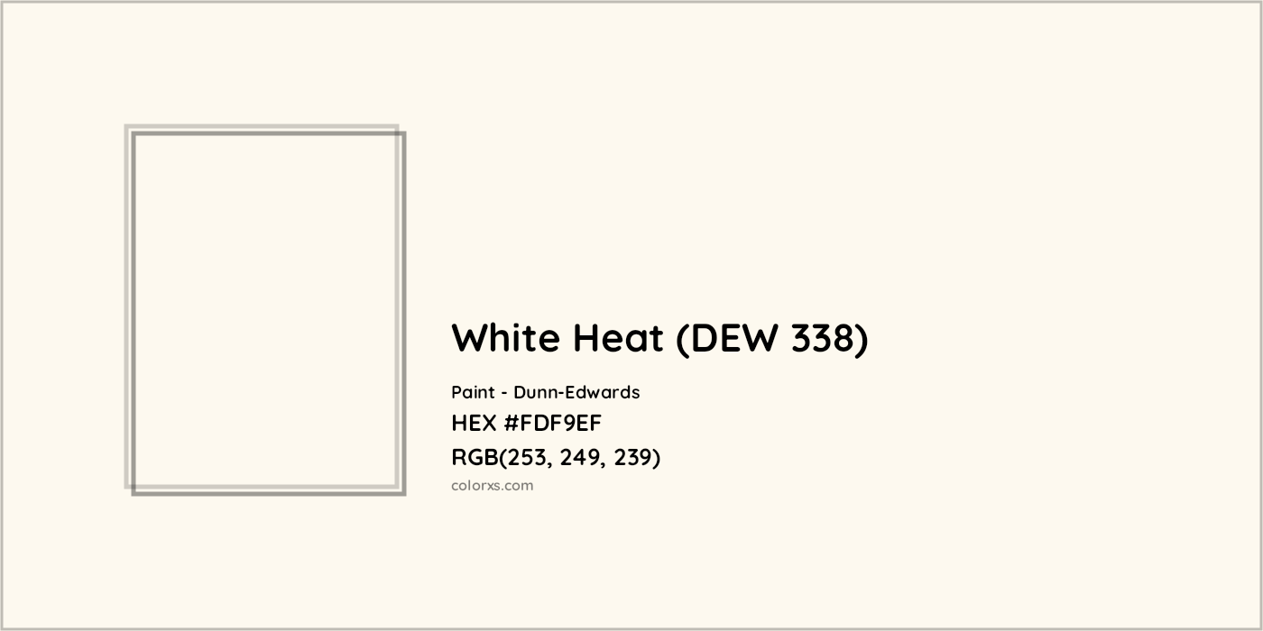 HEX #FDF9EF White Heat (DEW 338) Paint Dunn-Edwards - Color Code