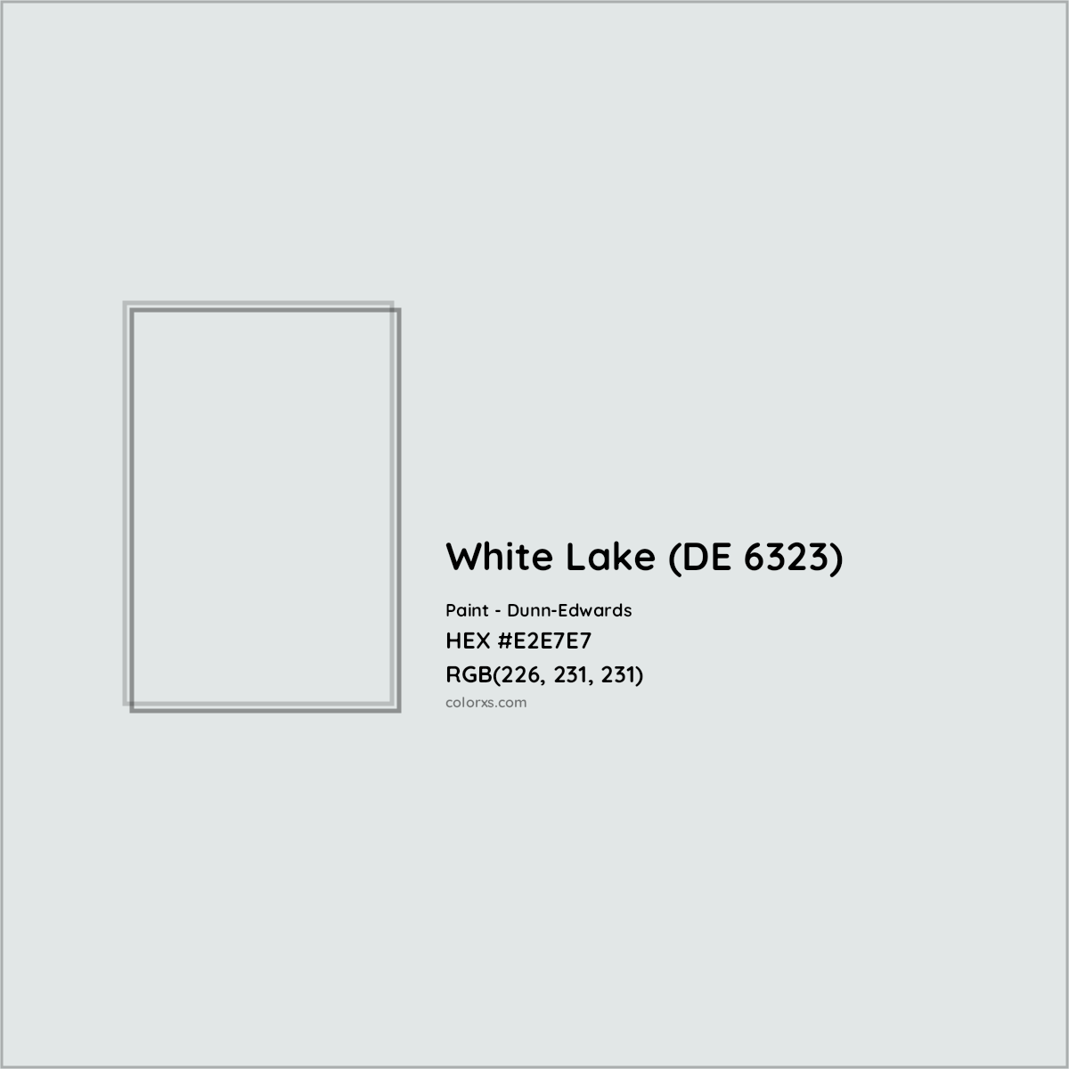 HEX #E2E7E7 White Lake (DE 6323) Paint Dunn-Edwards - Color Code