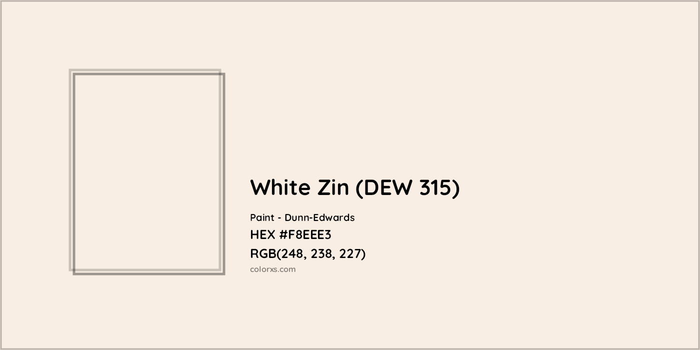 HEX #F8EEE3 White Zin (DEW 315) Paint Dunn-Edwards - Color Code