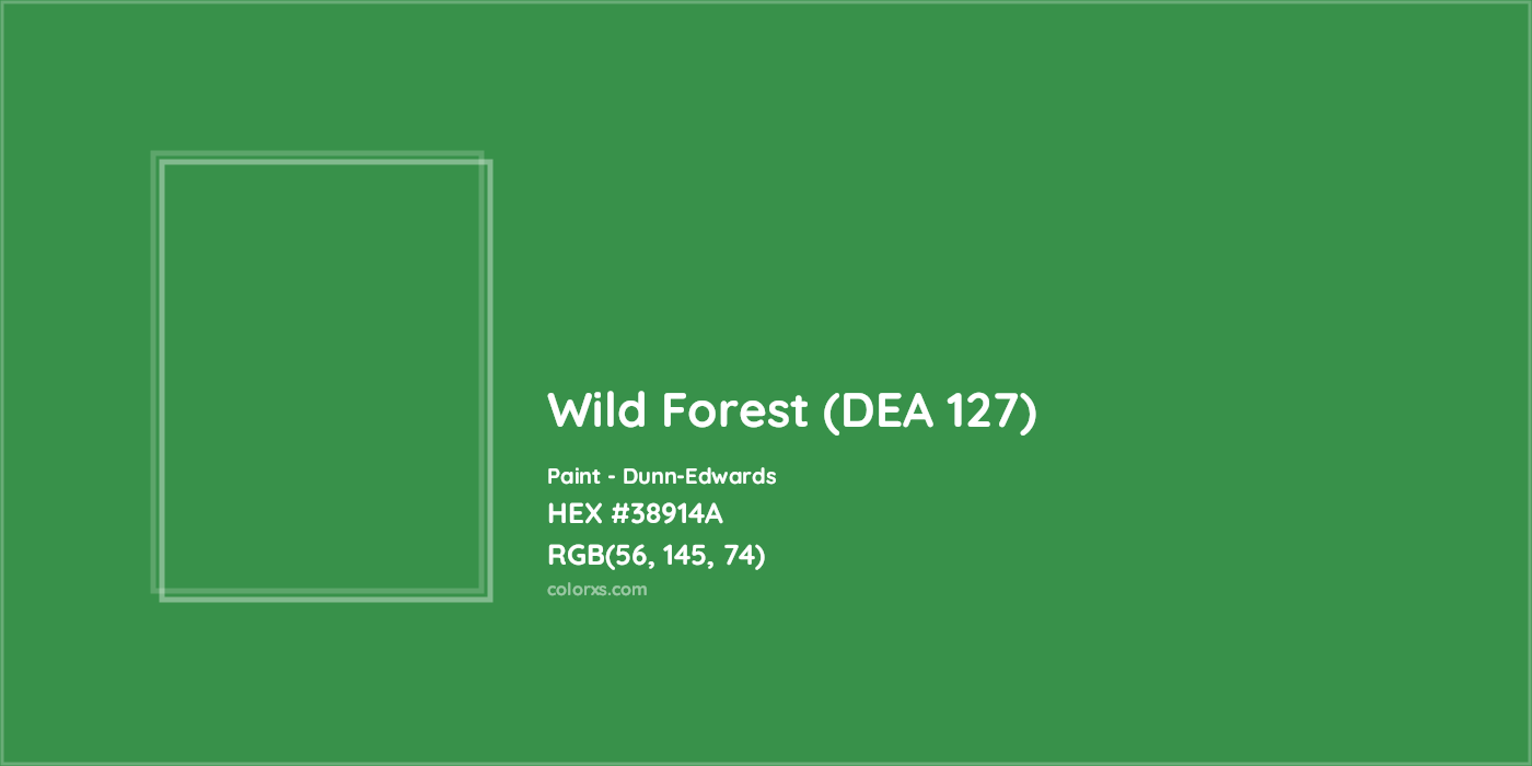 HEX #38914A Wild Forest (DEA 127) Paint Dunn-Edwards - Color Code