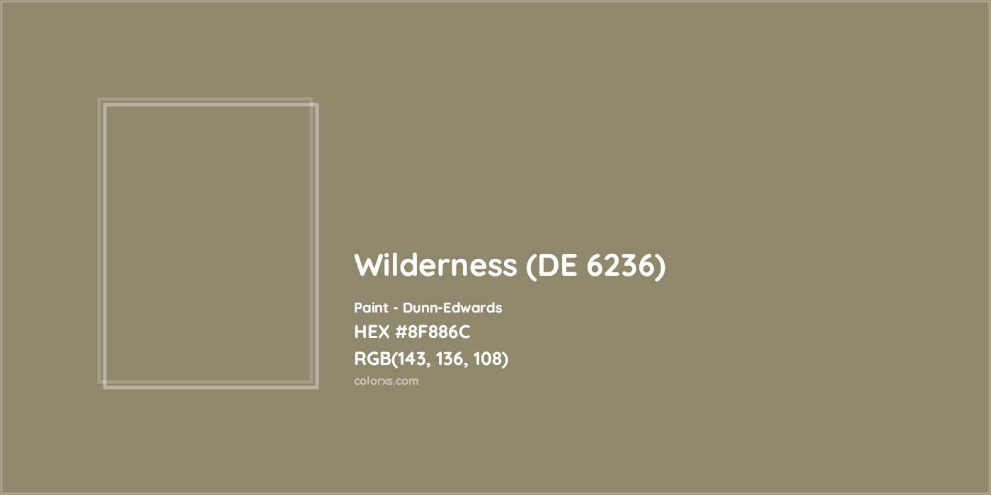 HEX #8F886C Wilderness (DE 6236) Paint Dunn-Edwards - Color Code