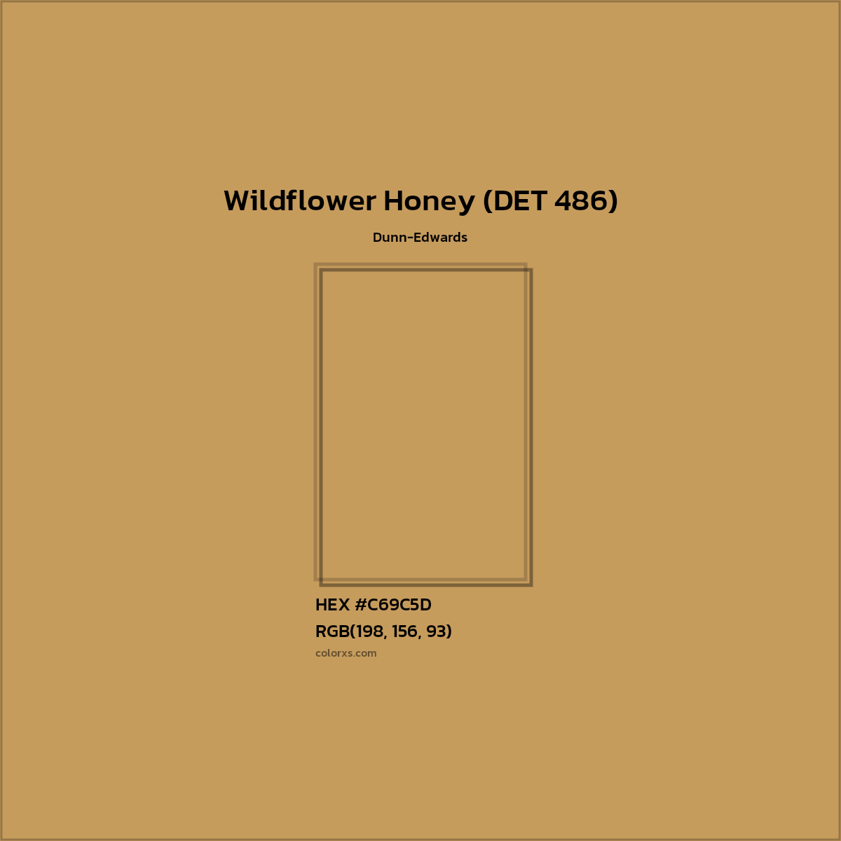 HEX #C69C5D Wildflower Honey (DET 486) Paint Dunn-Edwards - Color Code