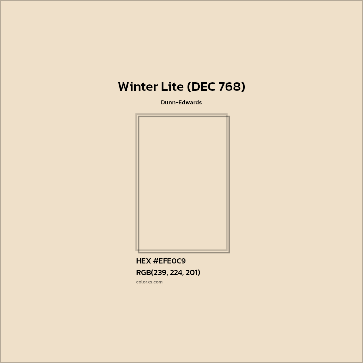 HEX #EFE0C9 Winter Lite (DEC 768) Paint Dunn-Edwards - Color Code