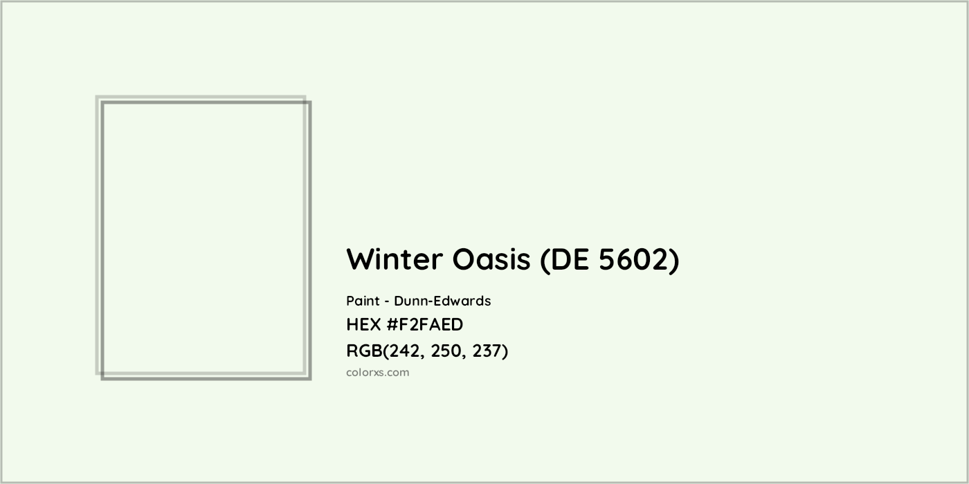 HEX #F2FAED Winter Oasis (DE 5602) Paint Dunn-Edwards - Color Code