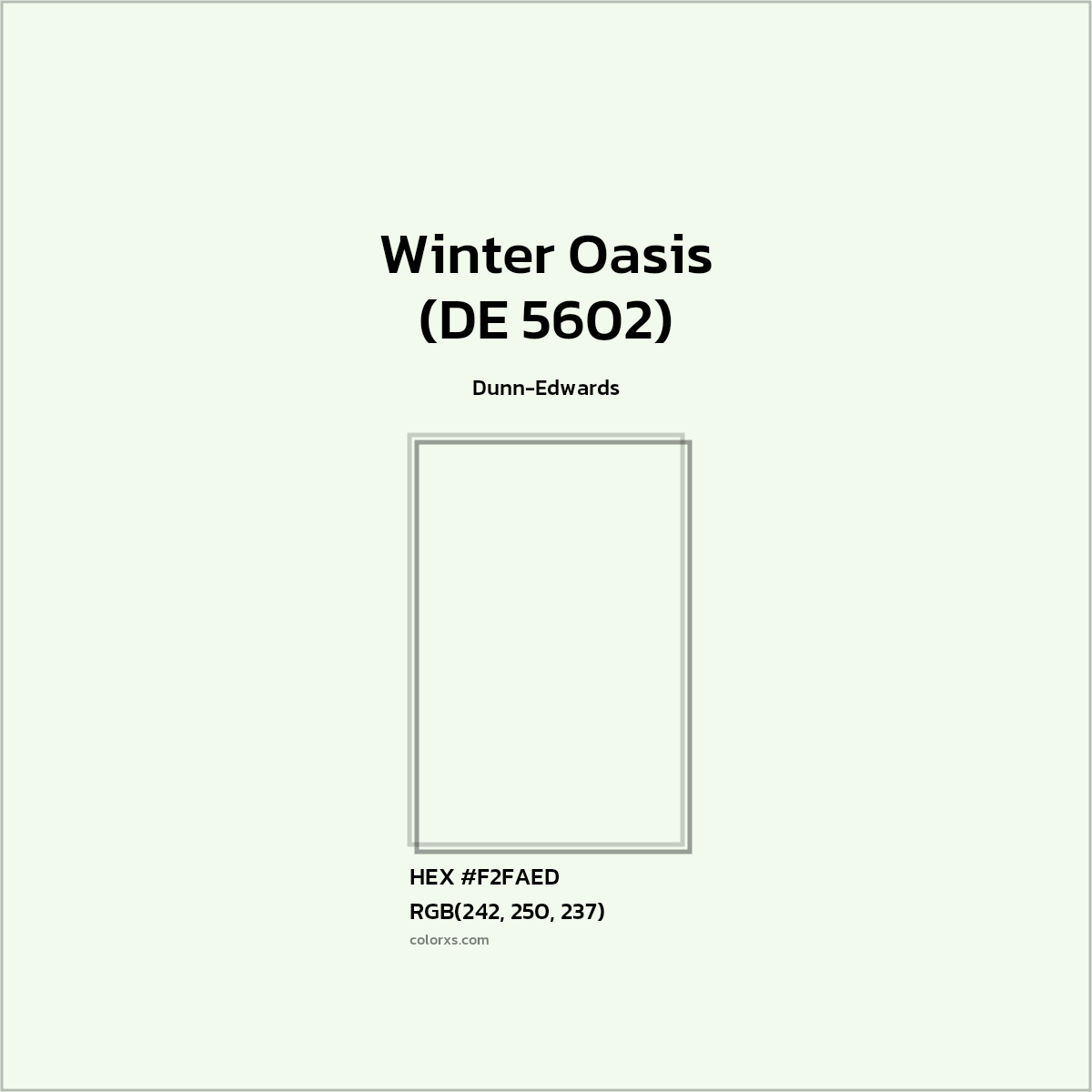 HEX #F2FAED Winter Oasis (DE 5602) Paint Dunn-Edwards - Color Code