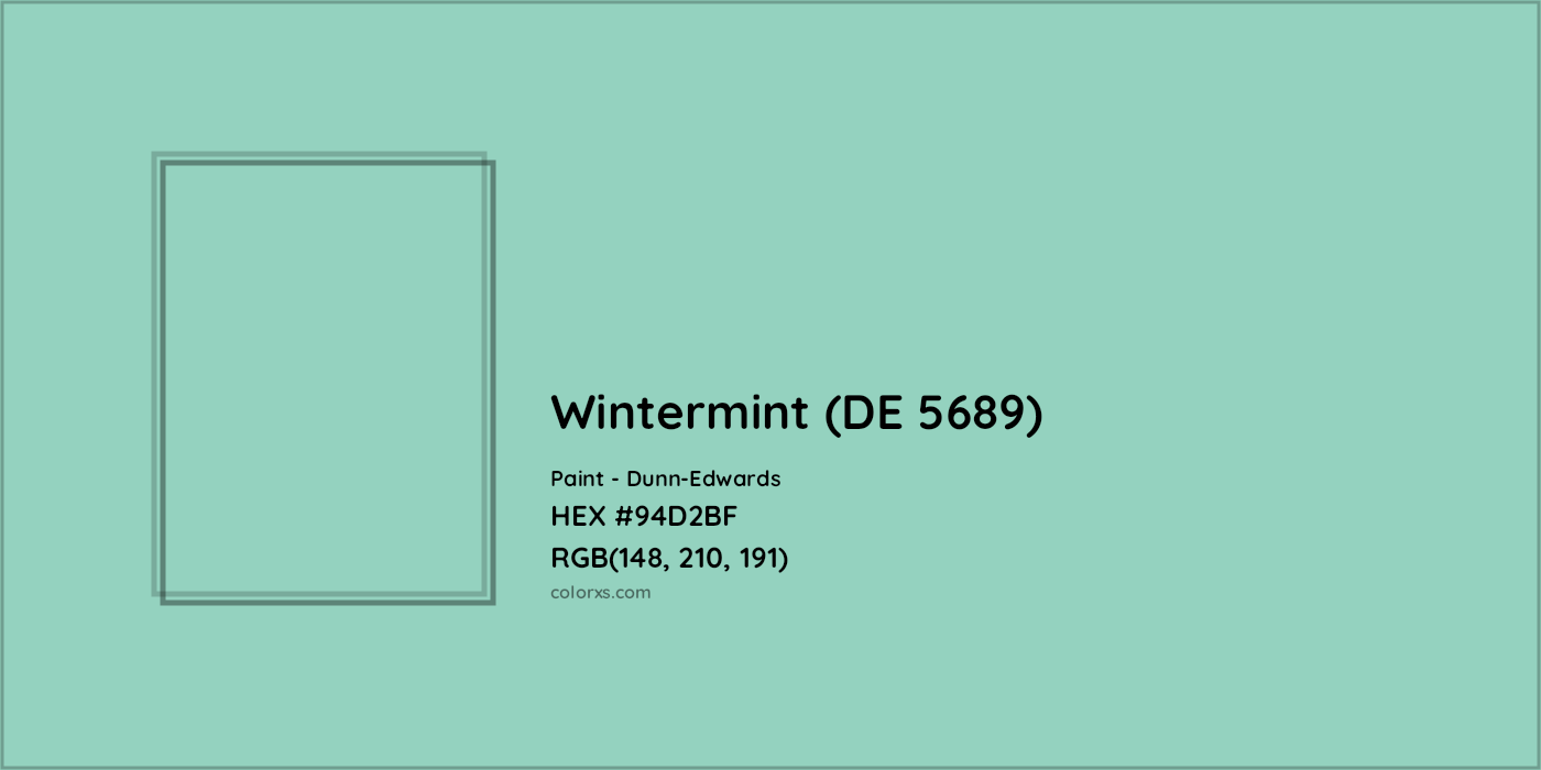 HEX #94D2BF Wintermint (DE 5689) Paint Dunn-Edwards - Color Code