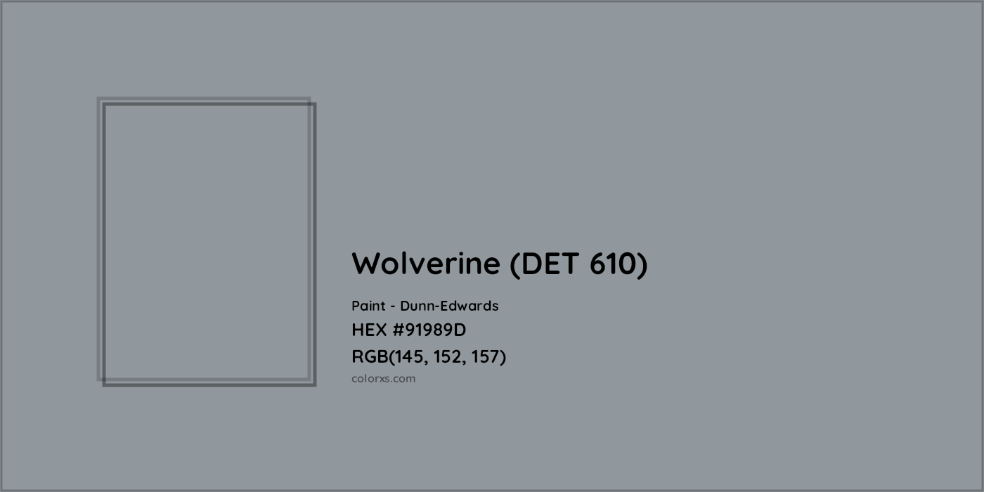 HEX #91989D Wolverine (DET 610) Paint Dunn-Edwards - Color Code